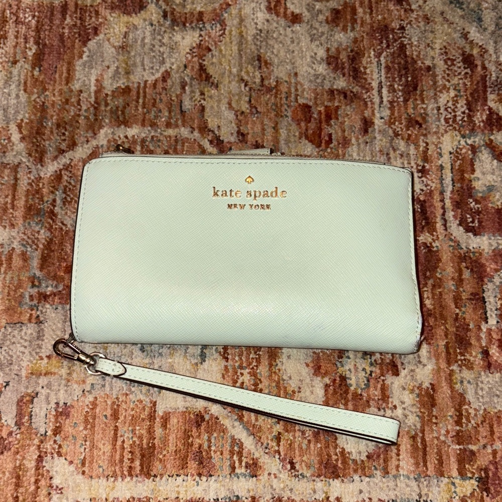 Kate Spade Light Green Wristlet Mint Green